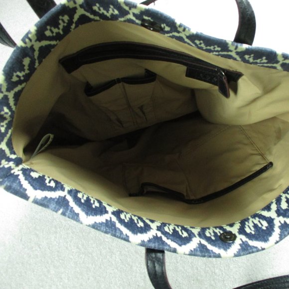 Label Rachel Roy Tote Large Blue and Black faux Leather - Picture 9 of 16